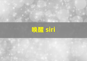 唤醒 siri